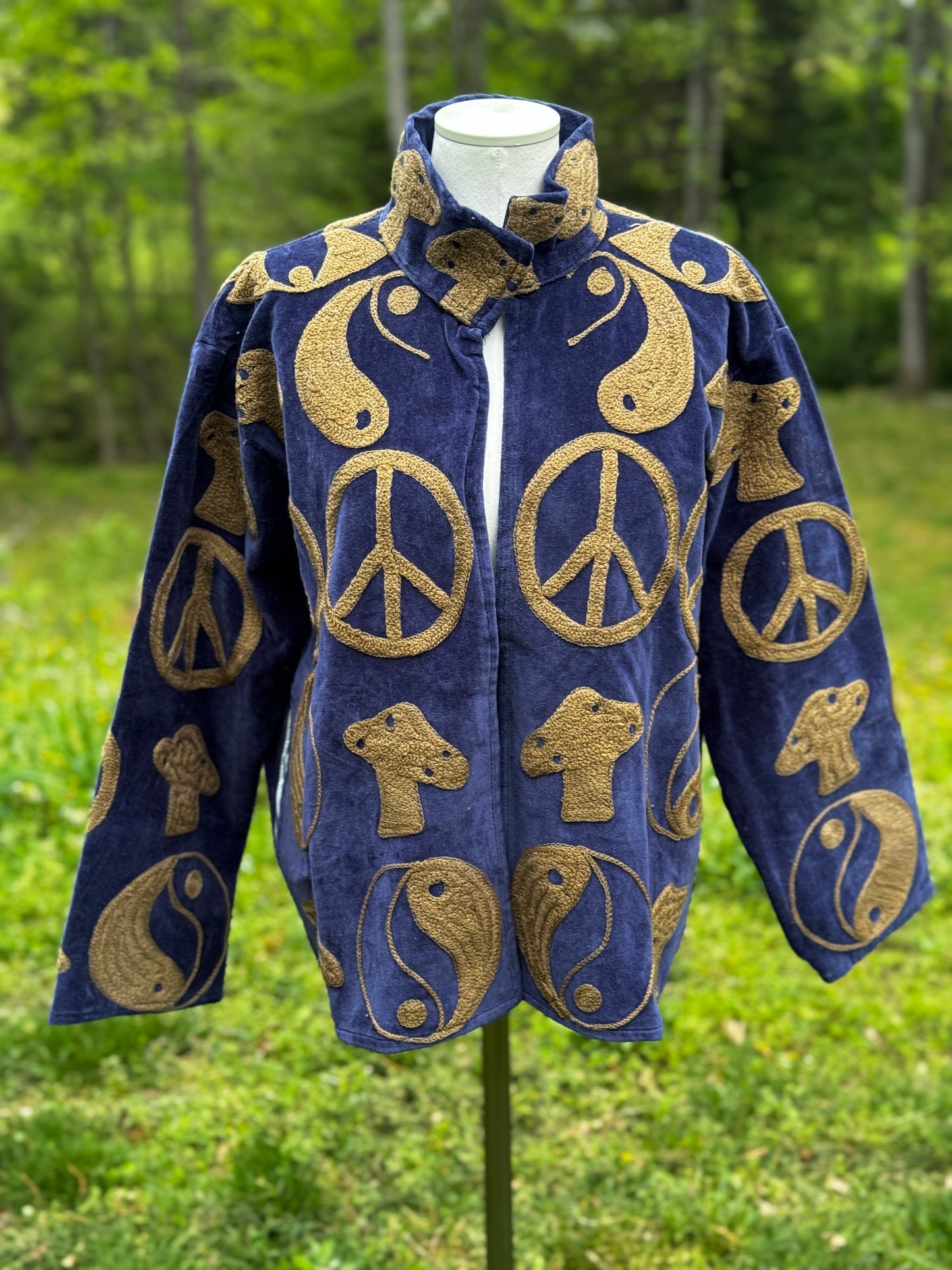 Peace Mushroom Chain Stitched Jacket