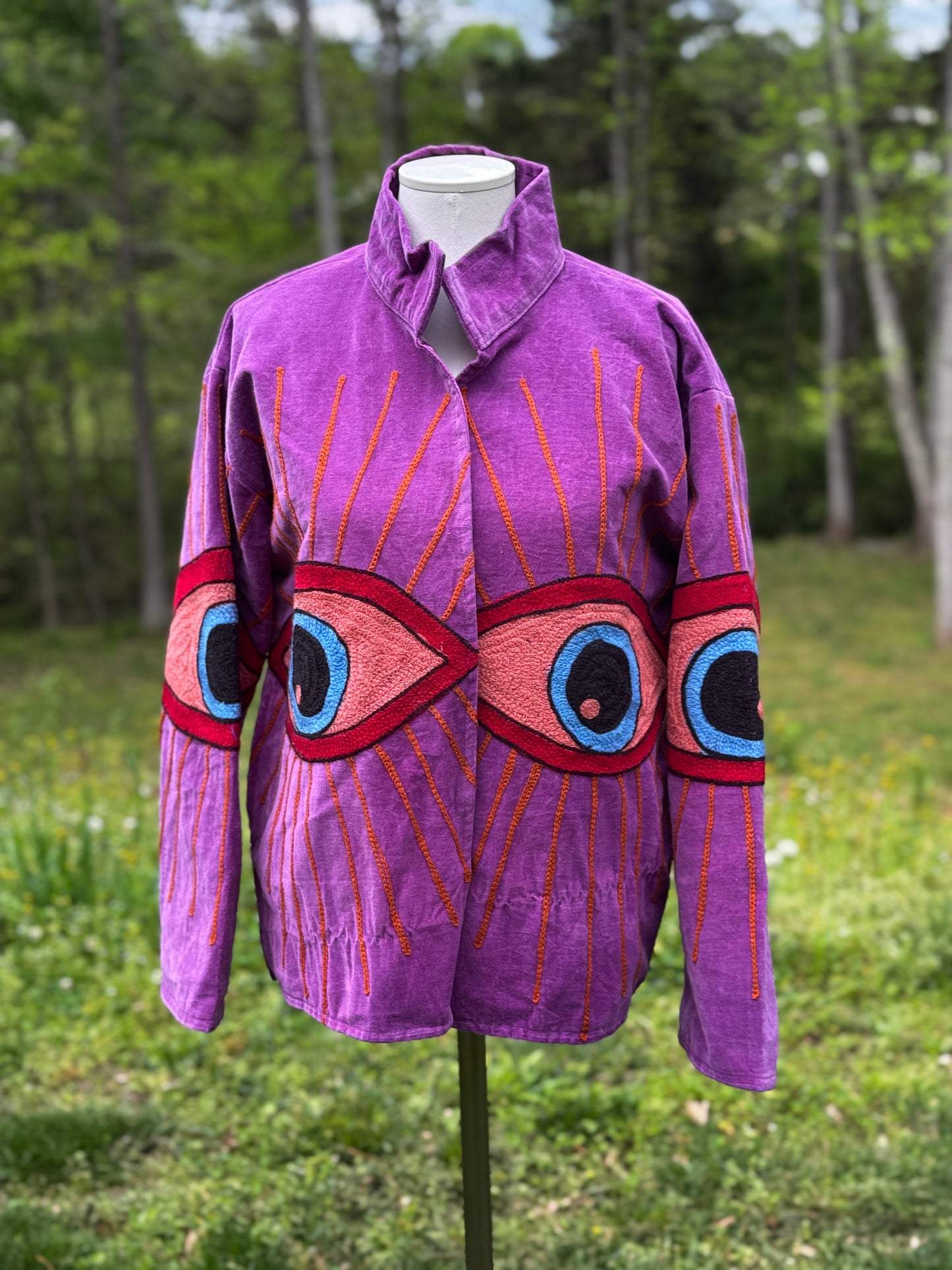 Evil Eye Chain Stitched Jacket