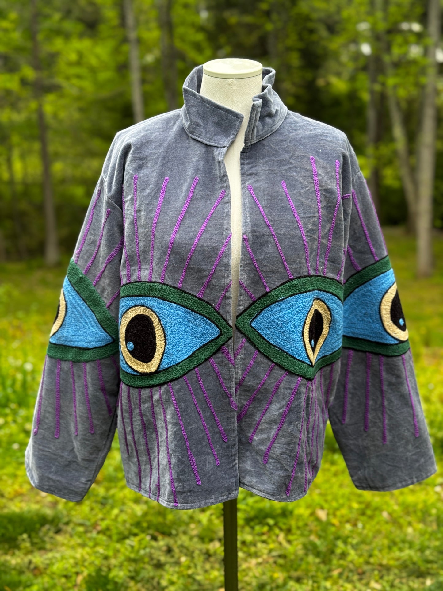 Evil Eye Chain Stitched Jacket