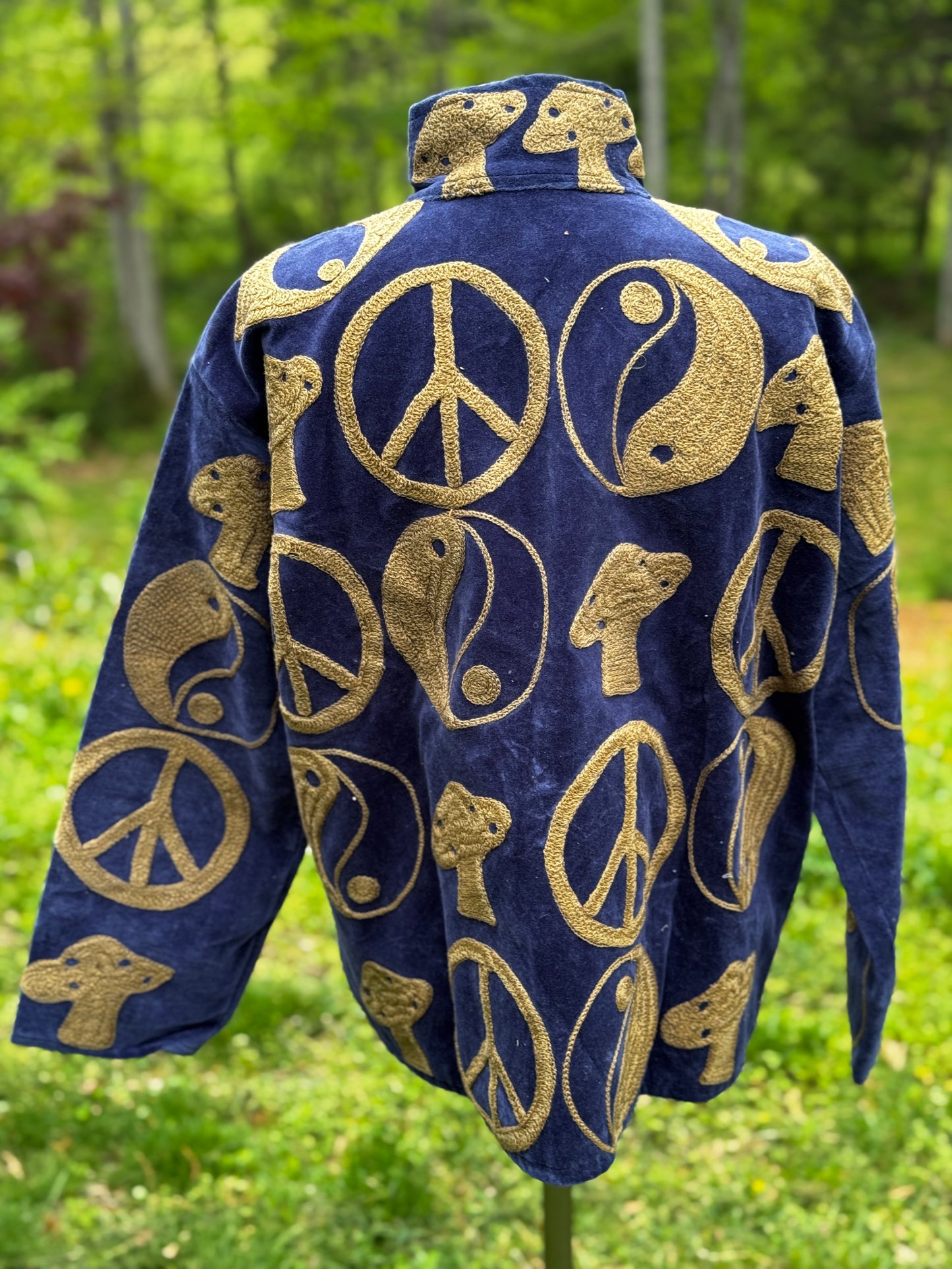 Peace Mushroom Chain Stitched Jacket