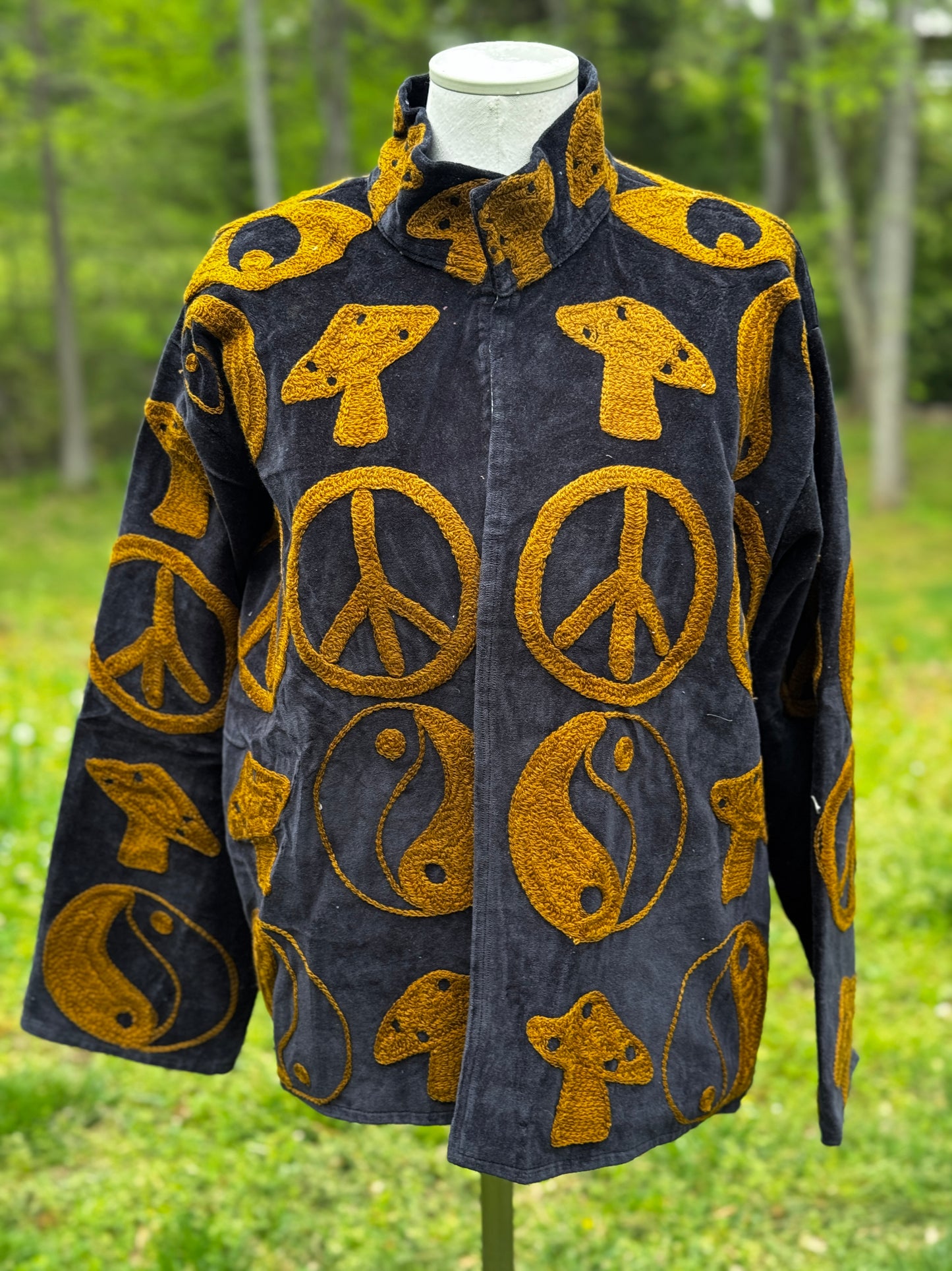 Peace Mushroom Chain Stitched Jacket