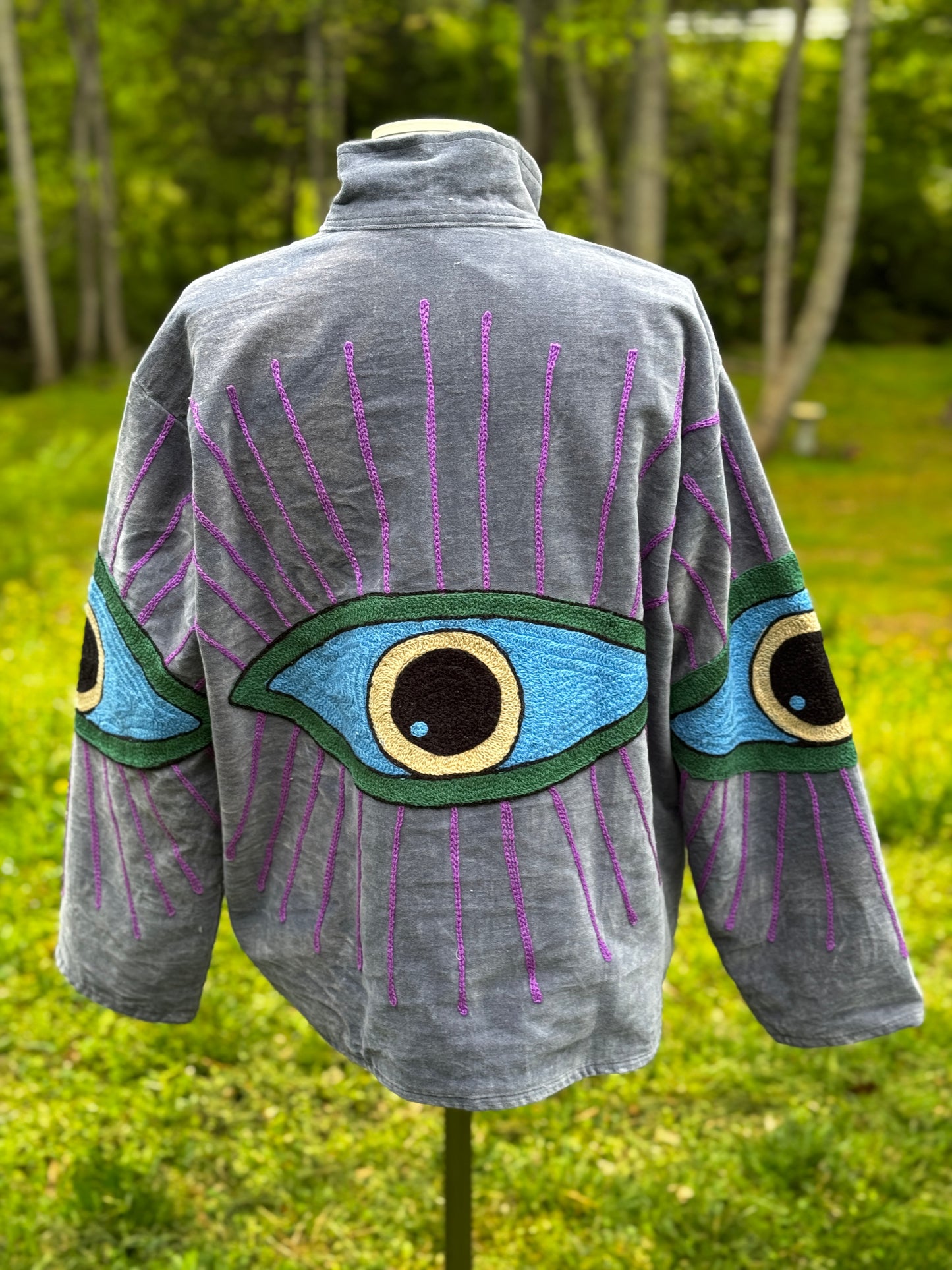 Evil Eye Chain Stitched Jacket