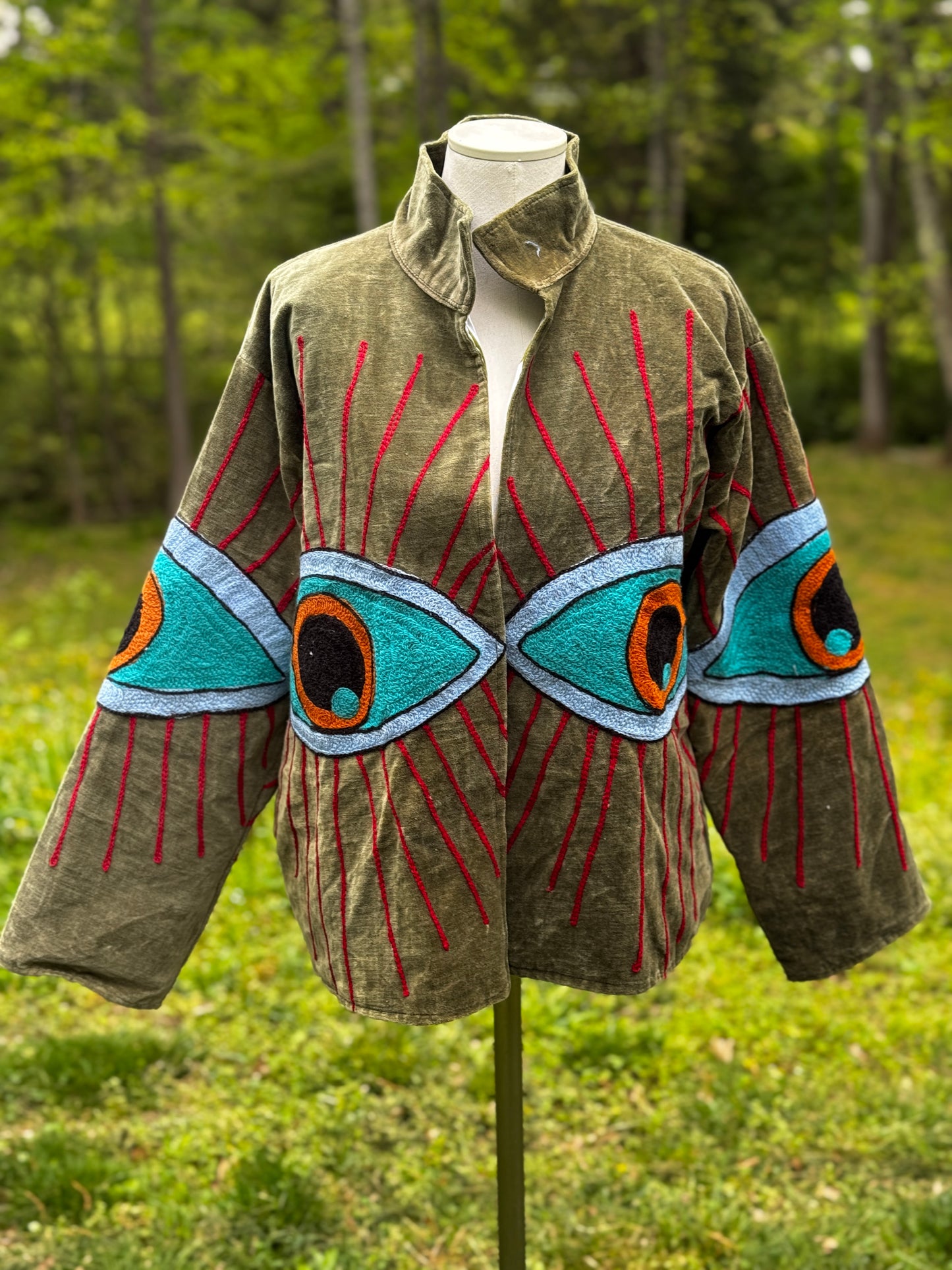 Evil Eye Chain Stitched Jacket