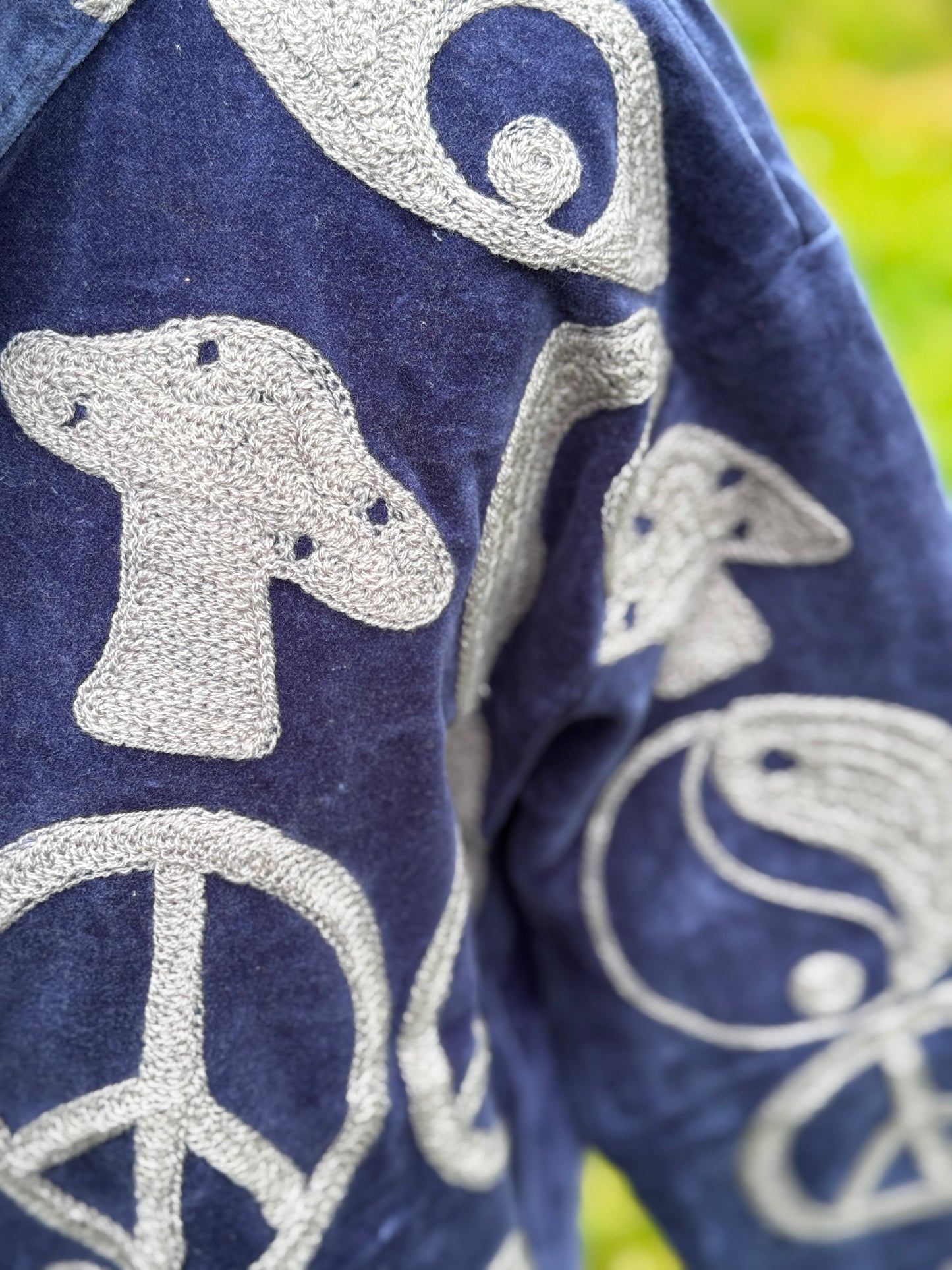 Peace Mushroom Chain Stitched Jacket