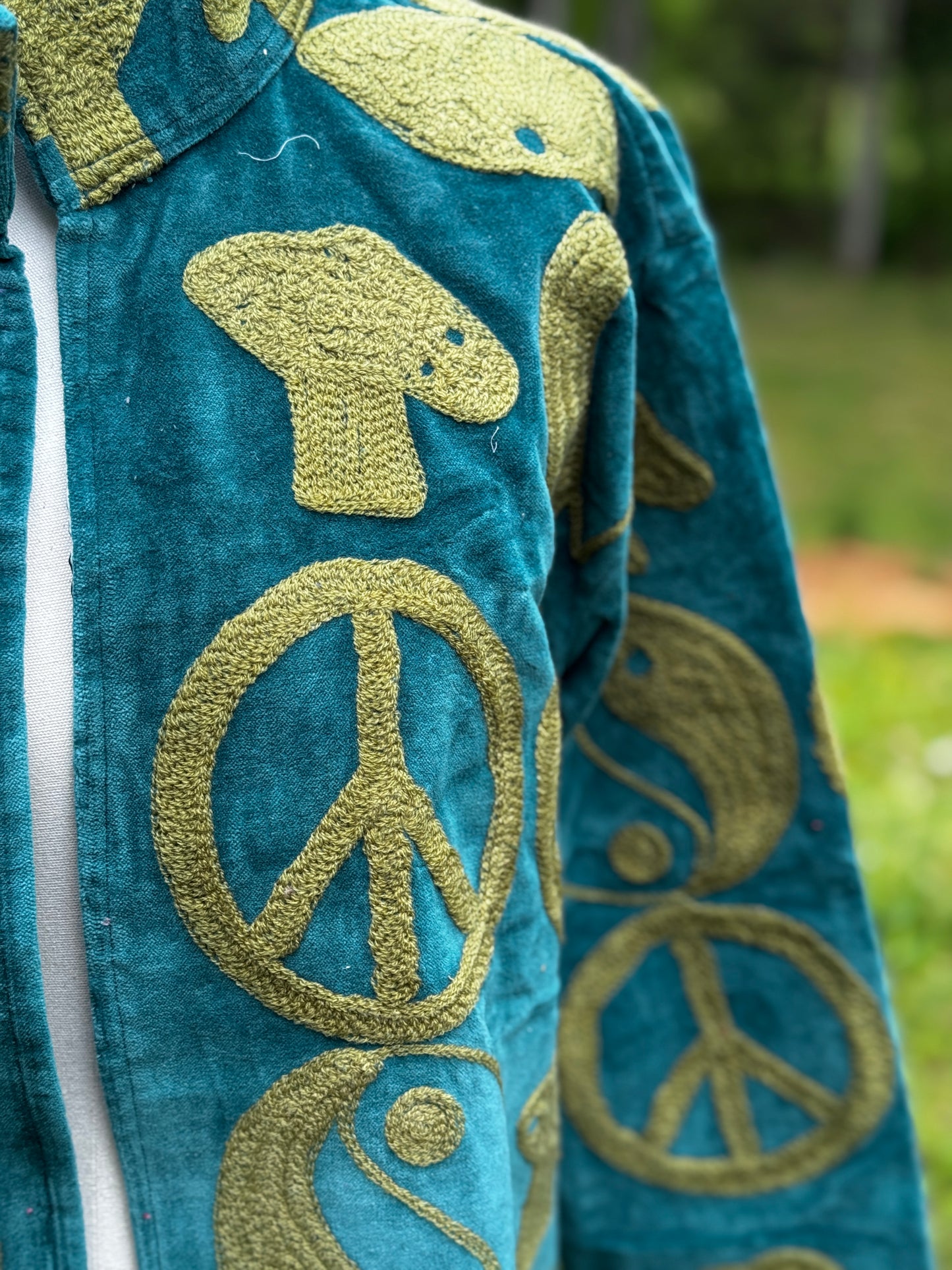 Peace Mushroom Chain Stitched Jacket