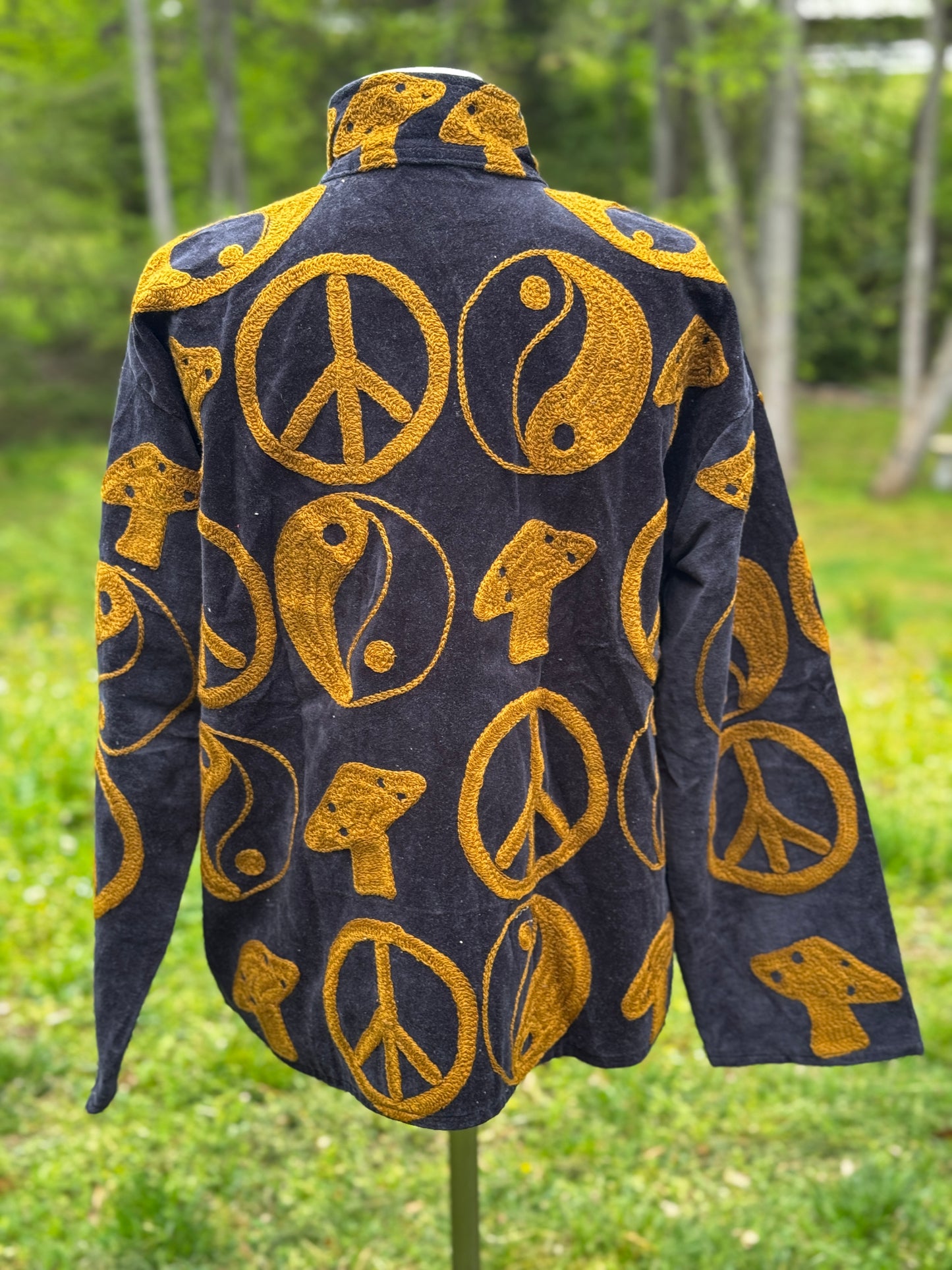 Peace Mushroom Chain Stitched Jacket