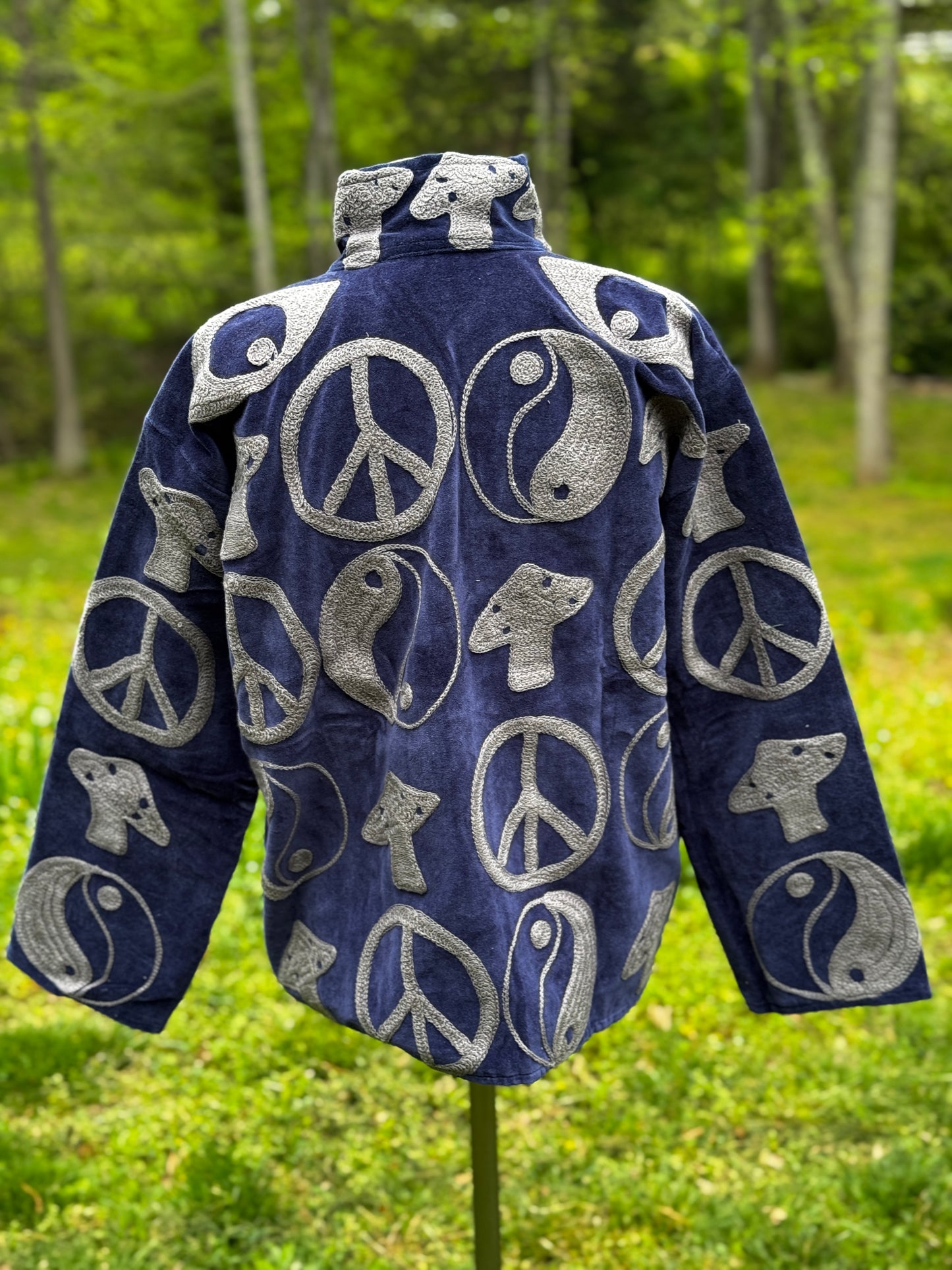 Peace Mushroom Chain Stitched Jacket
