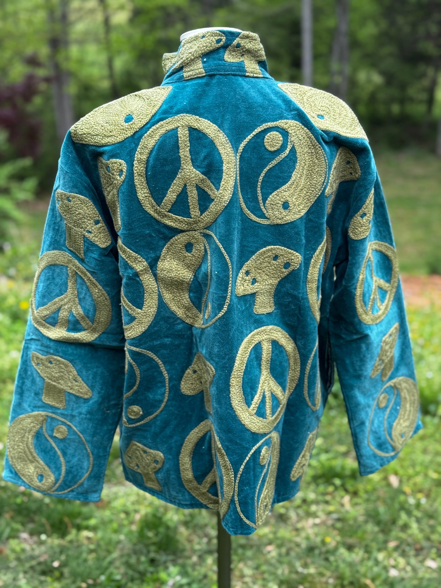 Peace Mushroom Chain Stitched Jacket