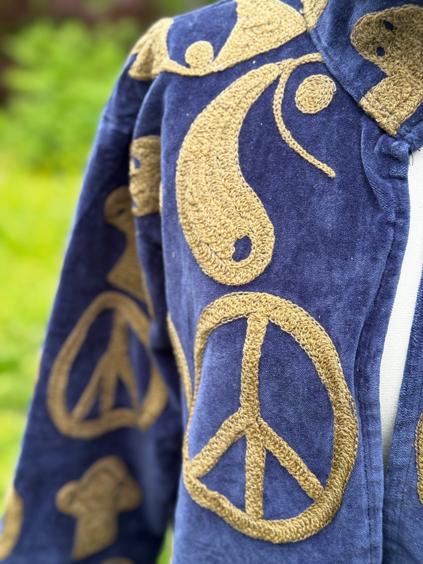 Peace Mushroom Chain Stitched Jacket