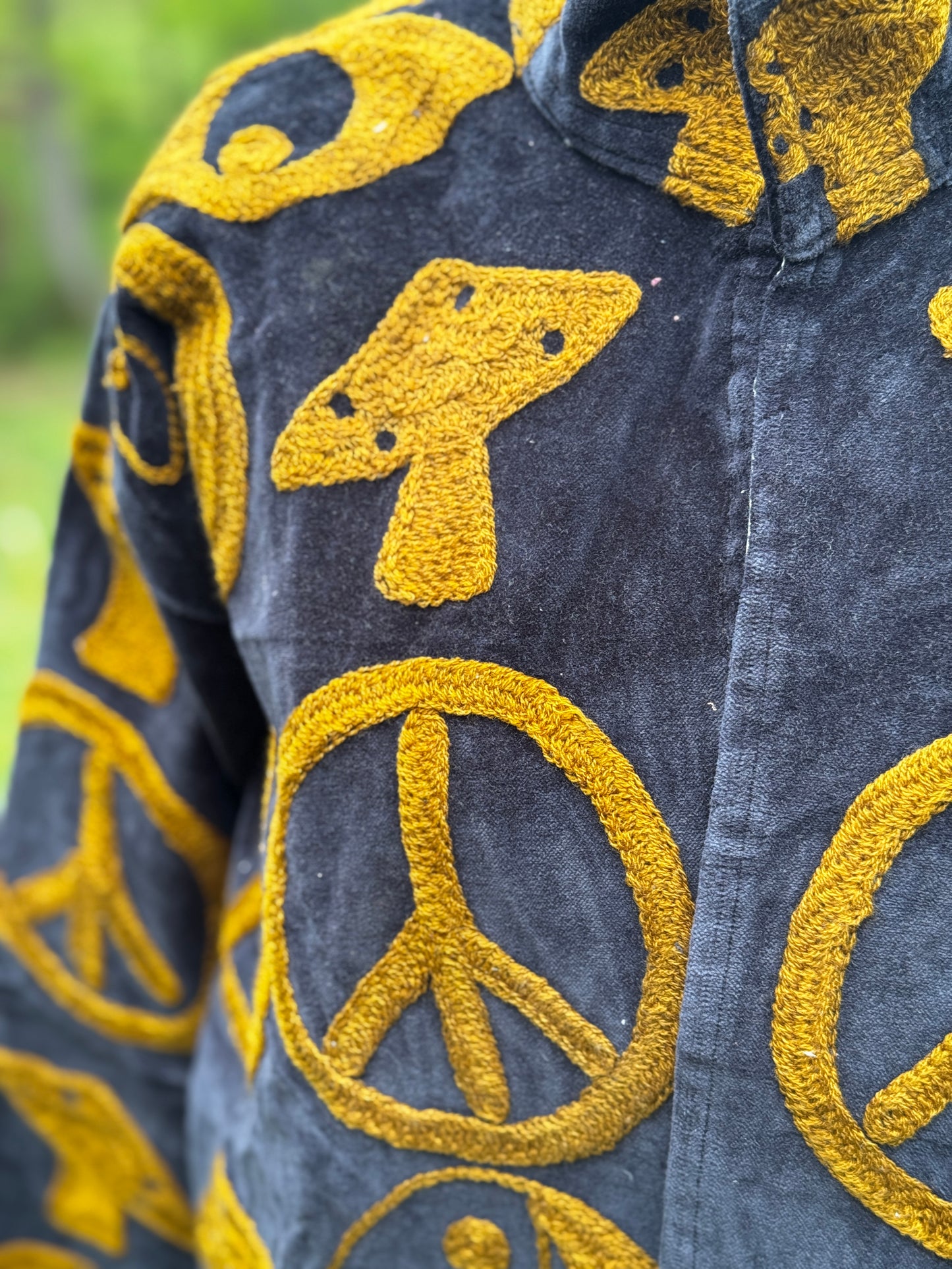 Peace Mushroom Chain Stitched Jacket