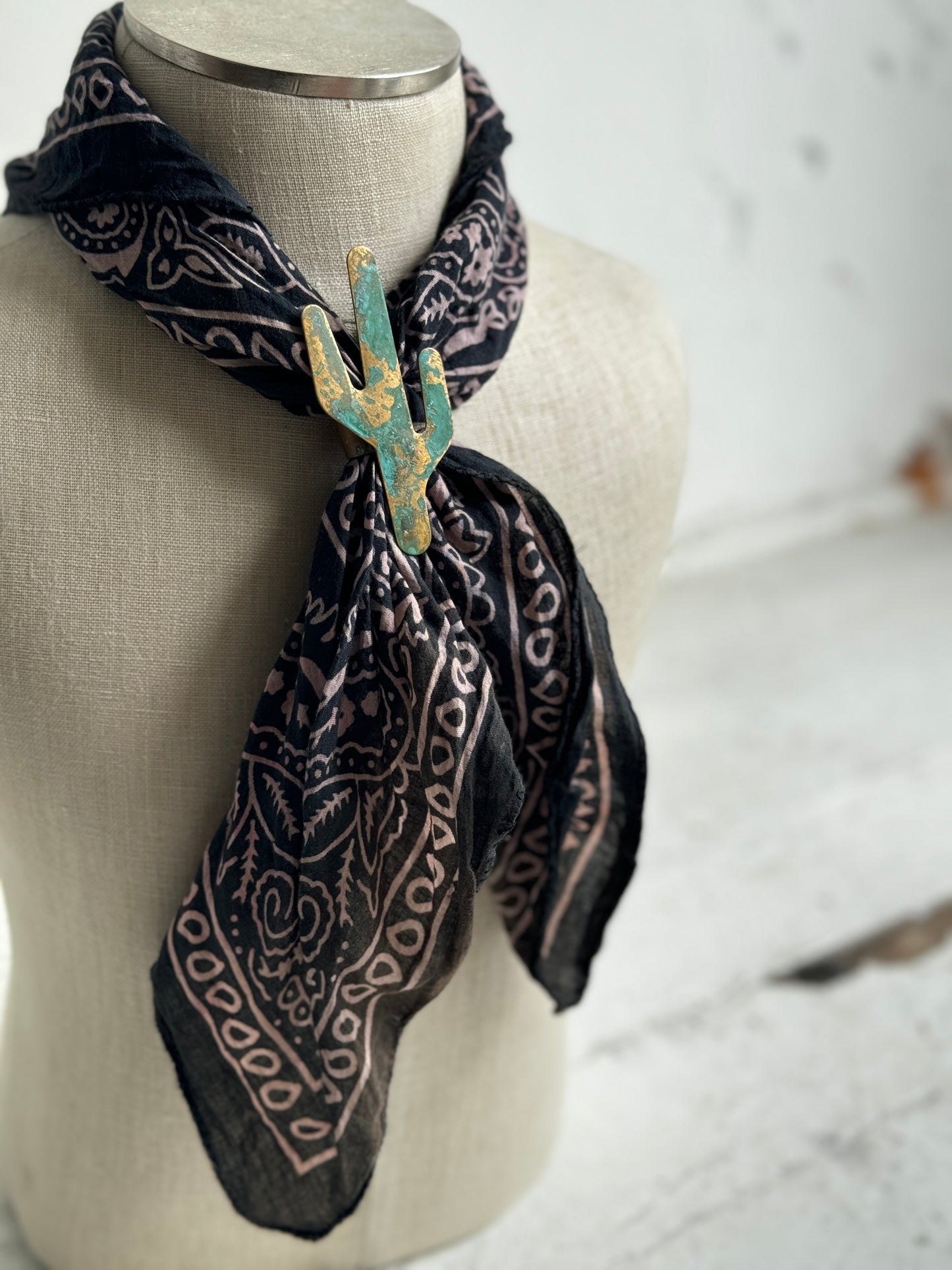 Vintage Handmade Bandana / Scarf Slide