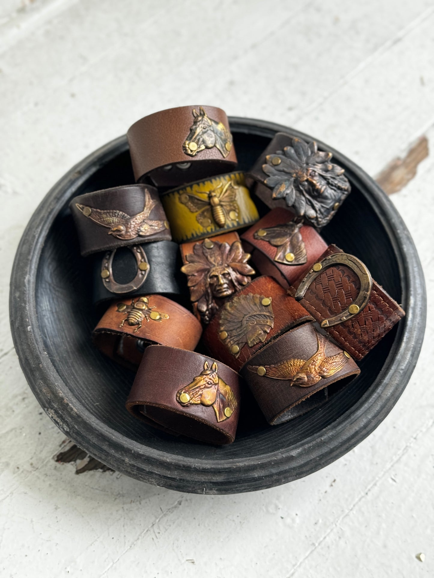 Vintage Handmade Leather Cuff