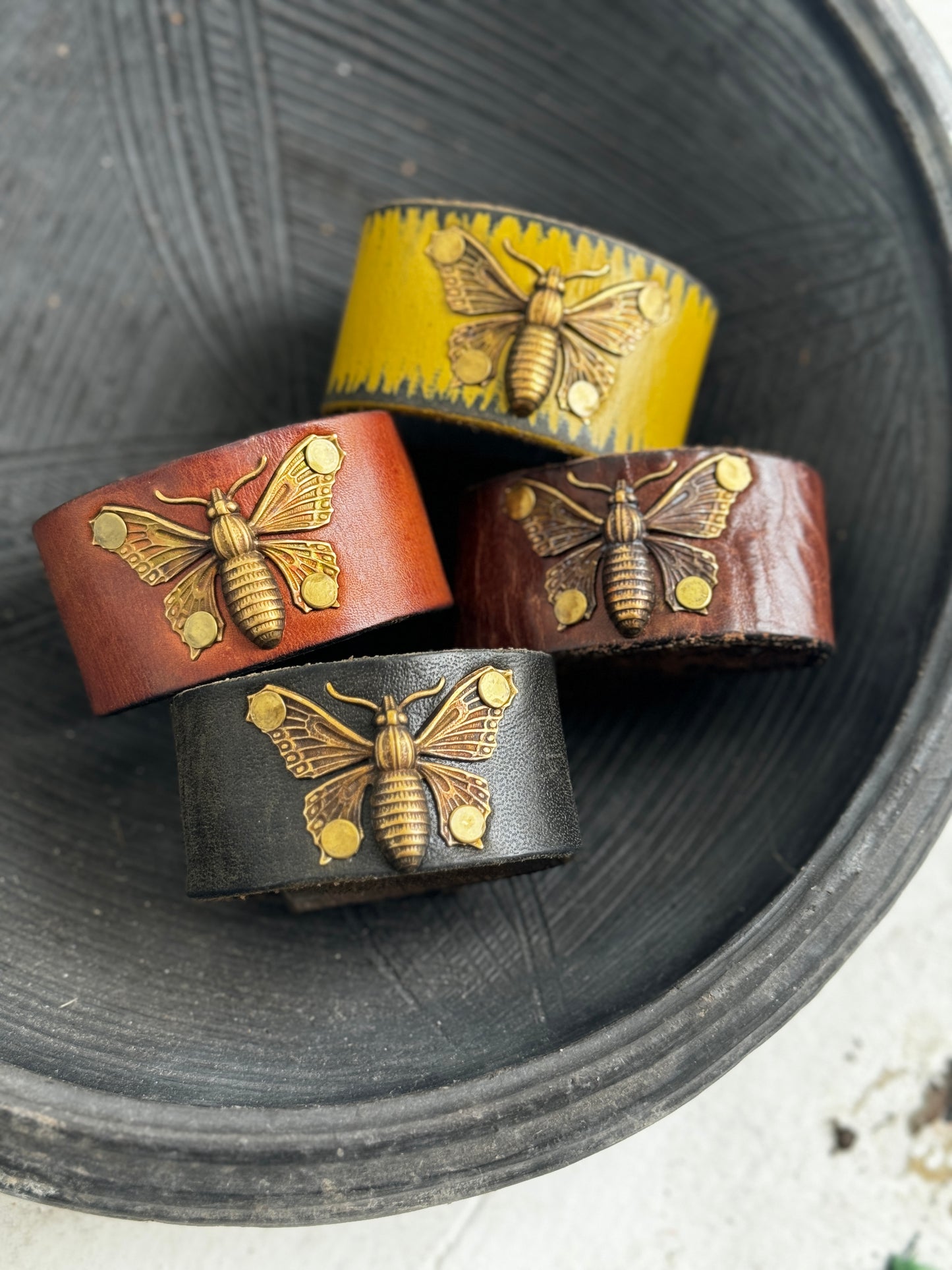 Vintage Handmade Leather Cuff