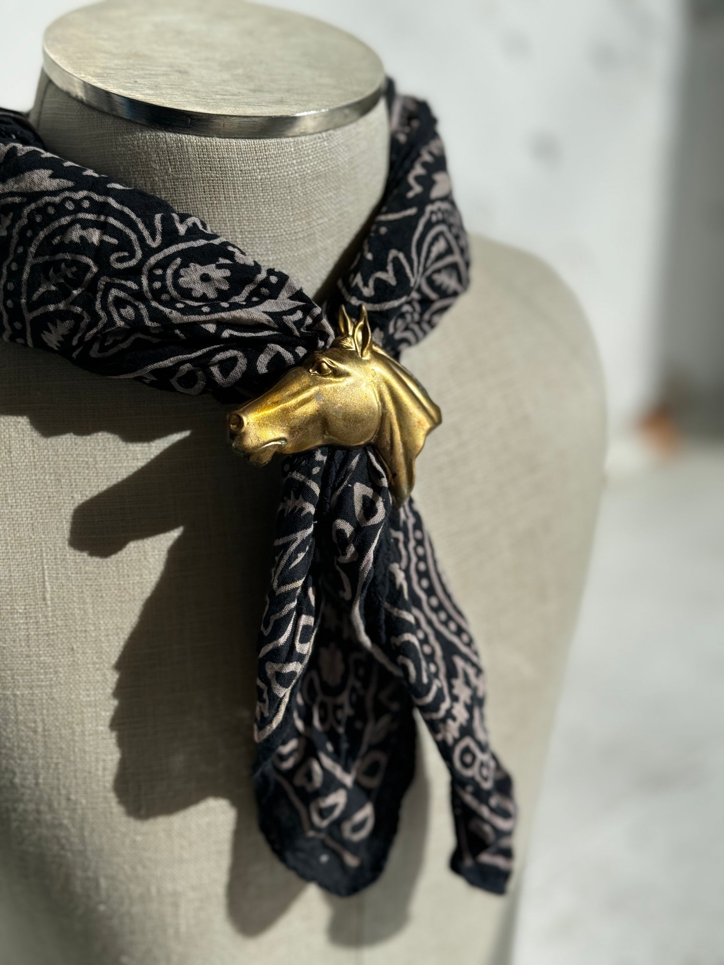 Vintage Handmade Bandana / Scarf Slide