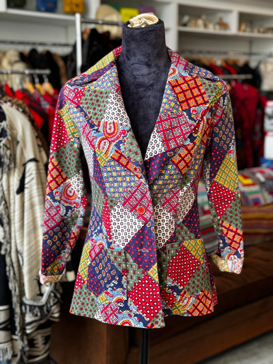 Vintage 70's Patchwork Pattern Jacket