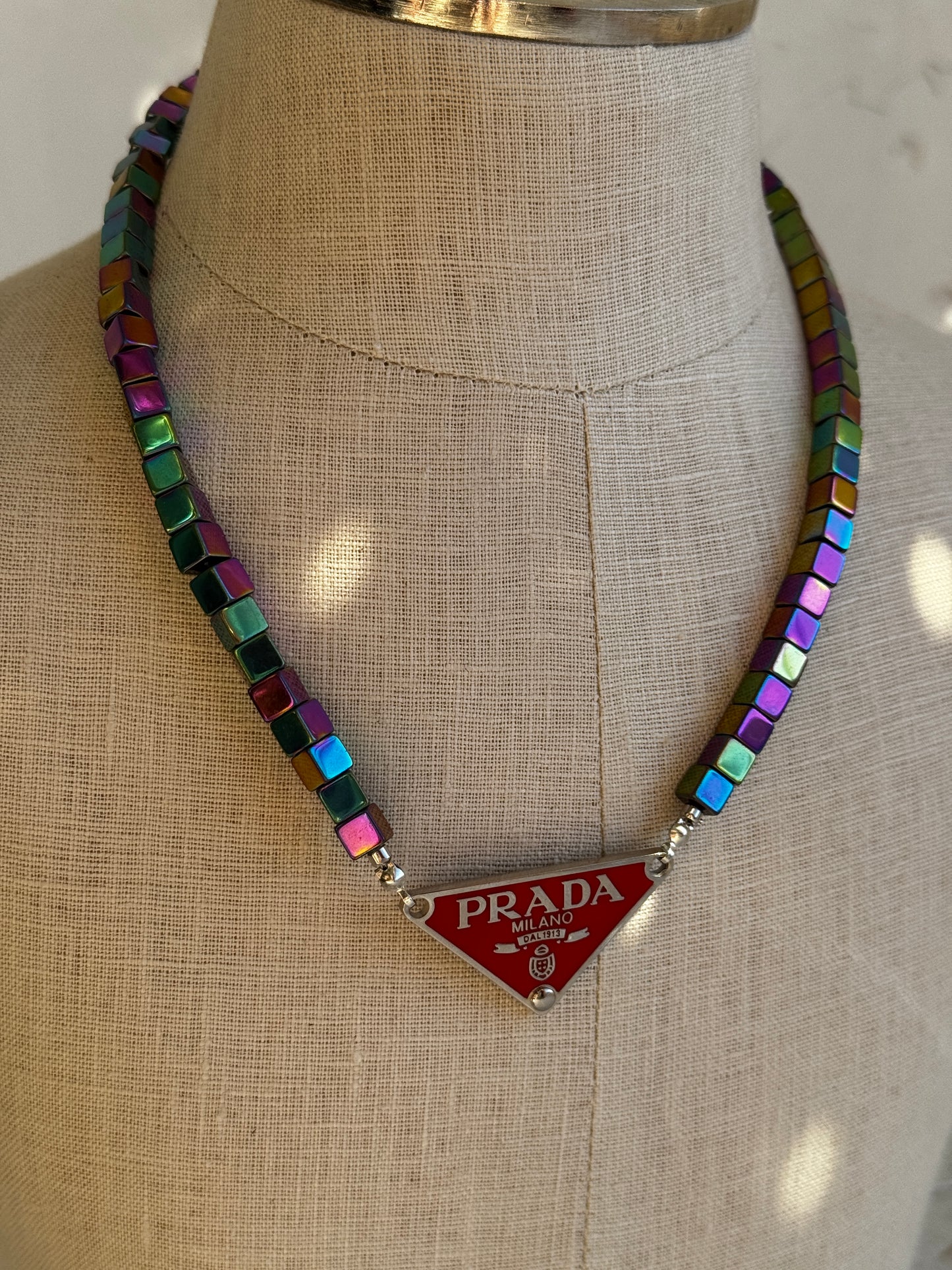 CYBER MONDAY Prada Tag Glam Necklace