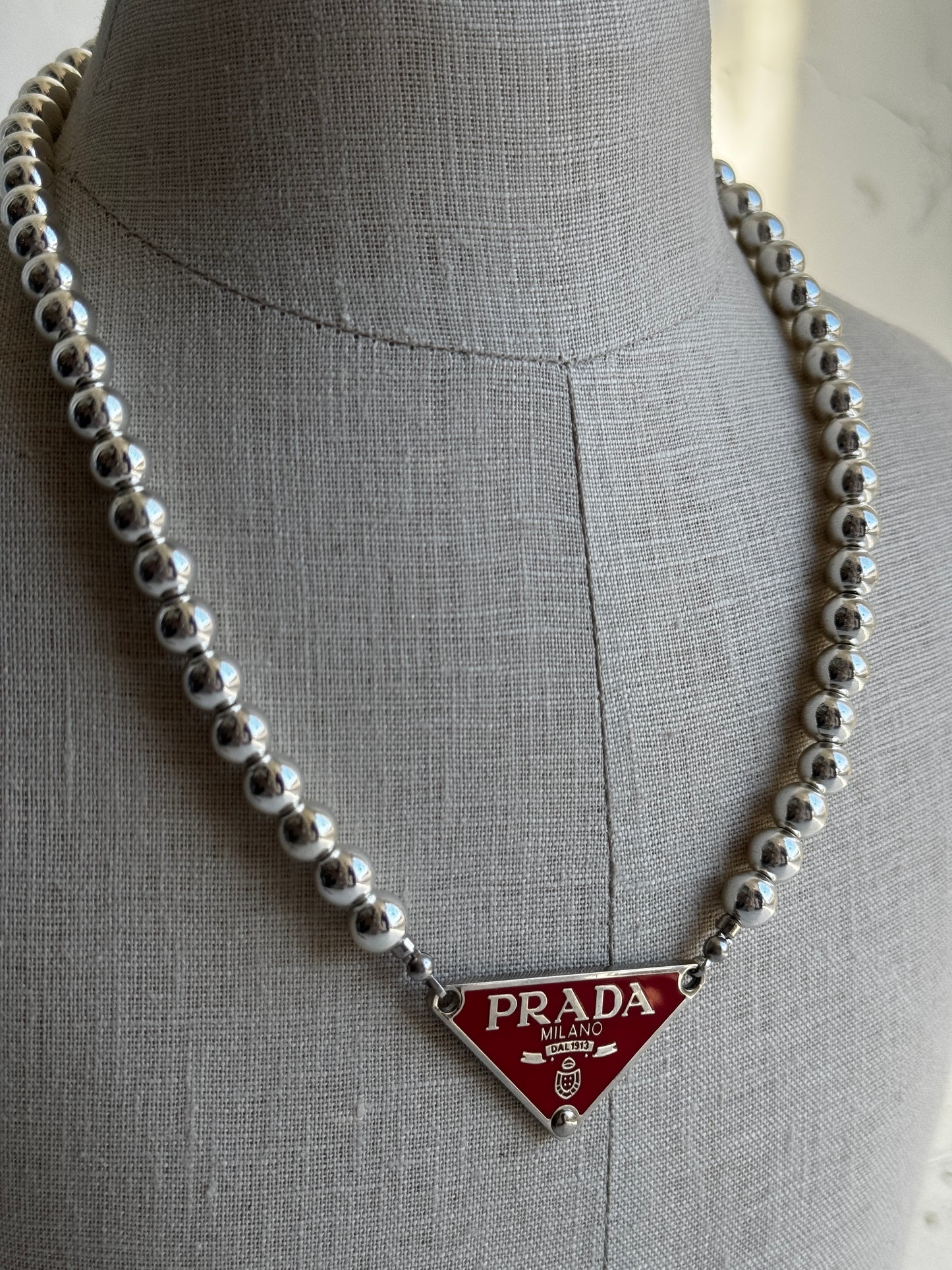 CYBER MONDAY Prada Tag Glam Necklace